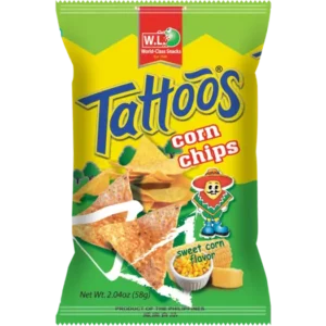 Tattoos Corn Chips Sweet Corn Flavor